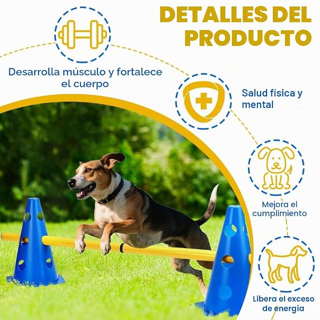 Foto 2 de 7 de SKJJM Agility Set Perros Barreras, Juego de Obstáculos Niños