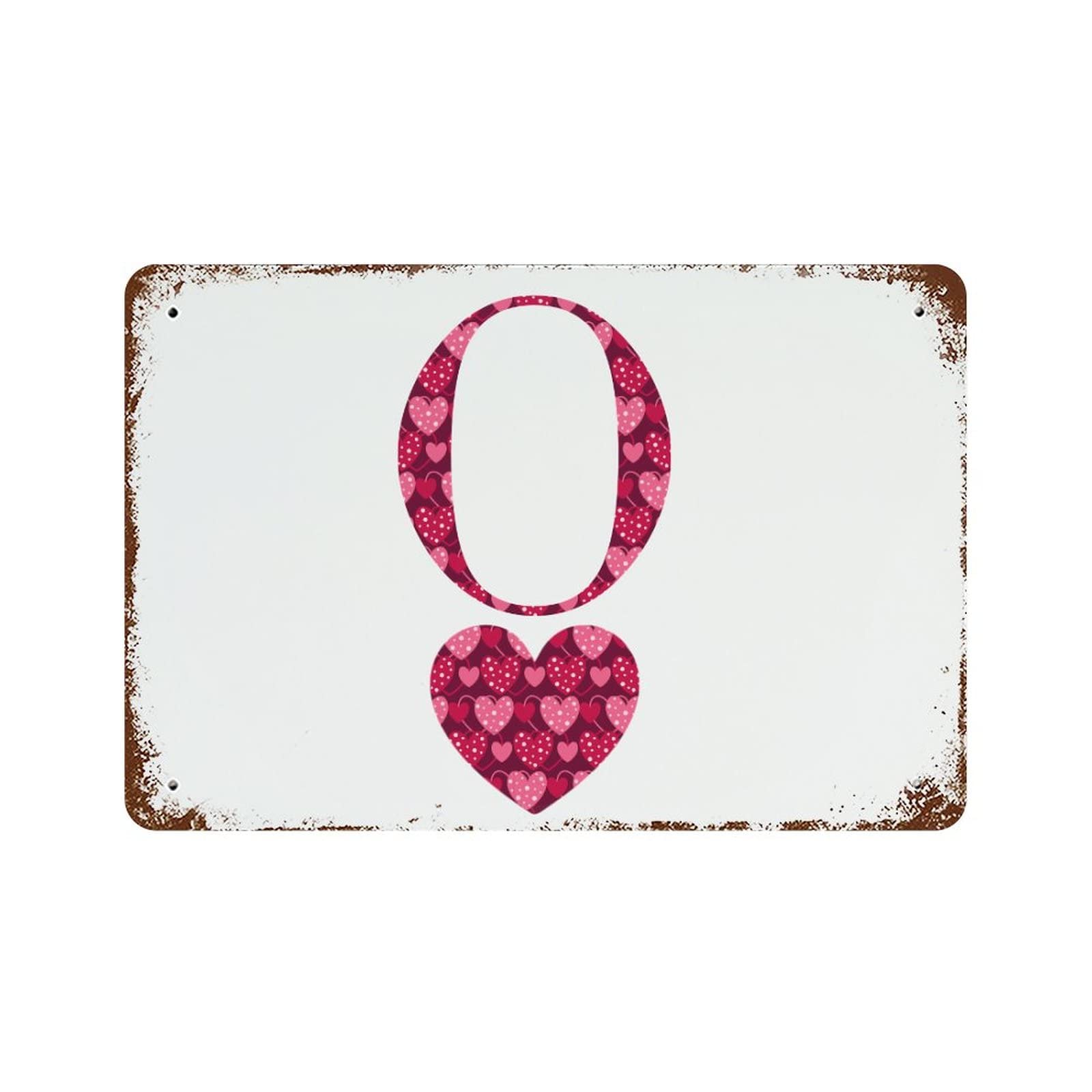 Plaque en étain rétro I Love You rigide de format 30,5 x 45,7 cm de Saint-Valentin