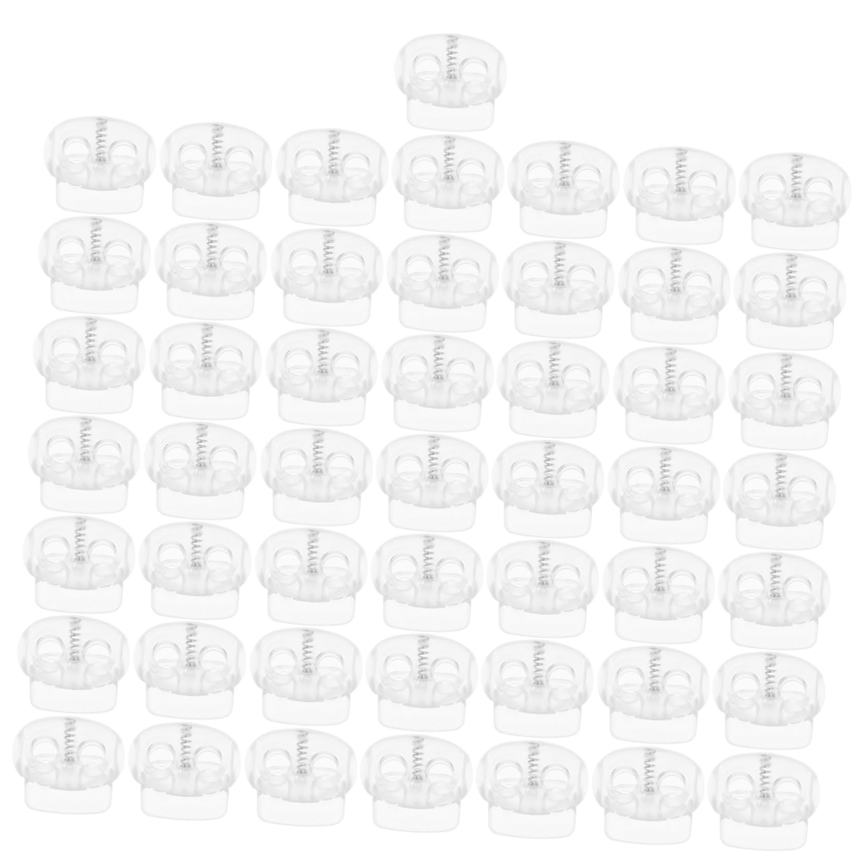 Tofficu 150stücke Transparente Kordelstopper Mit Federmechanismus Vielseitige Stopper Für Schnürsenkel Hosen Masken Und Mehr Einfache Montage Und Zuverlässige Halterung