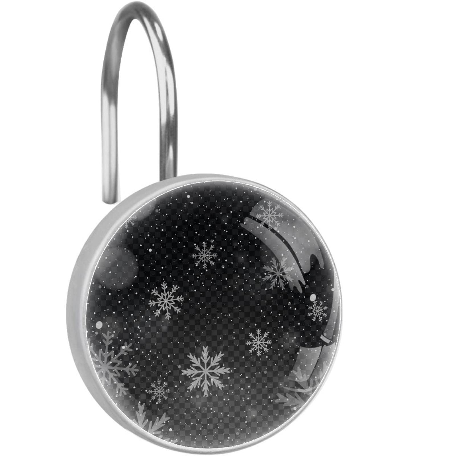 Crochets de rideau de douche en acier inoxydable gris flocon de neige qualitatif