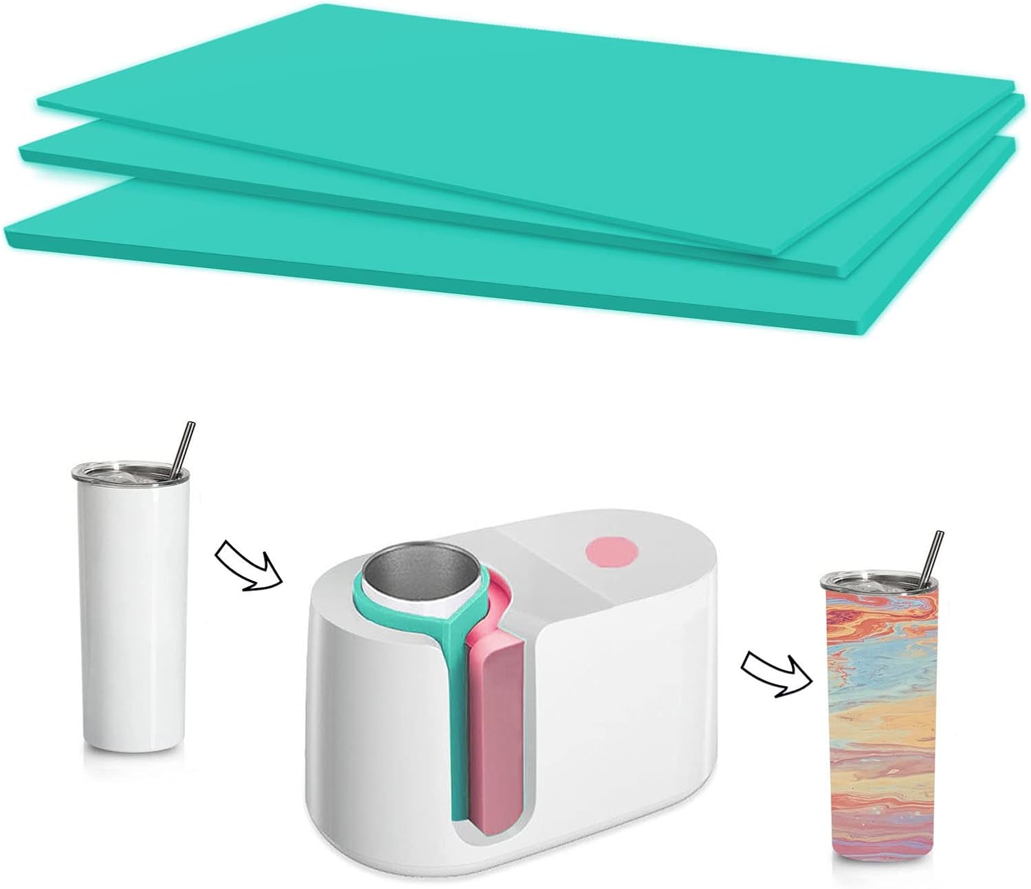 BLUELF Silicone Sublimation Mug Tumbler Wrap for Cricut Mug