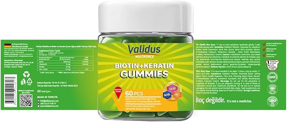 Validus Biotin Keratin Çignenebilir Form (Gummies) 60 Adet