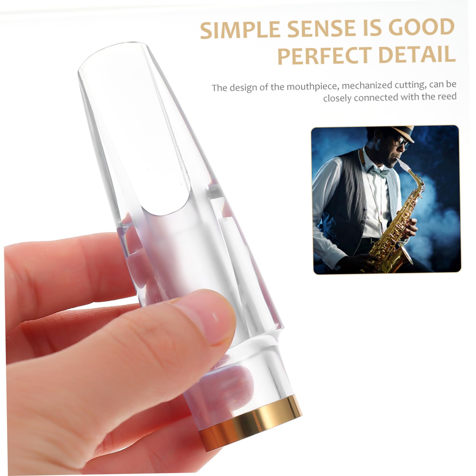 HEMOTON 3 Pz per sassofono fornitura di strumenti musicali strumento musicale p principiante bianca testa di sassofono boccaglio resistente piccolo Testa tubolare AbS