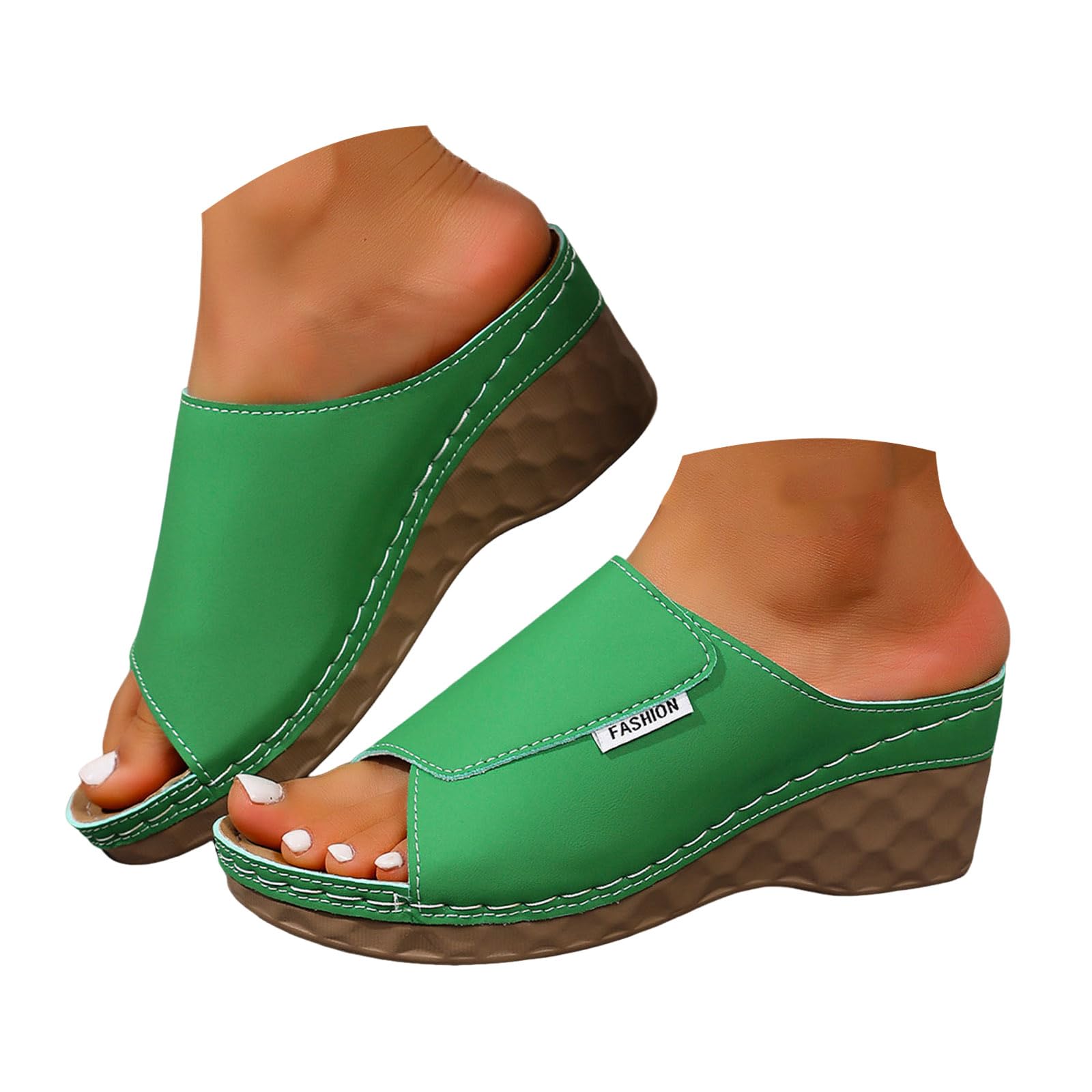 Sandals Womens Flip Flops 2026 Beach Slip On Open Toe Wedge Sandals for Women Dressy Summer Casual Comfortable Wedges Slippers — view 9