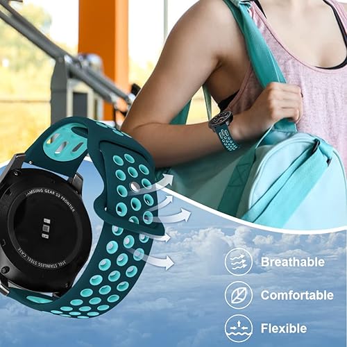 Miniatura 4 de 22mm Samsung Galaxy Gear S3 Galaxy Watch 46mm Soft Silicone Strap Compatible with Samsung Galaxy Watch 3 45mm Gear S3 Frontier Classic