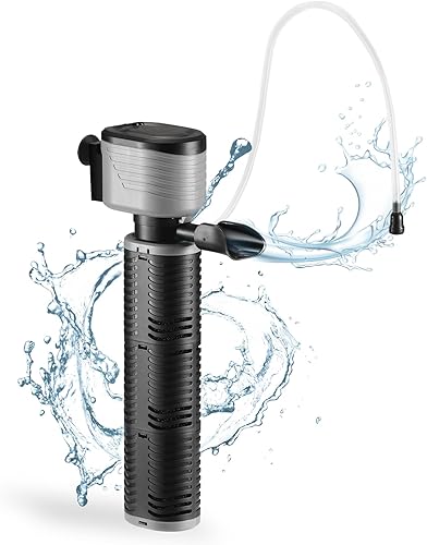 Miniatura 1 de SainSmart XpertMatic - Filtro de acuario de 45 W, bomba de agua sumergible para tanque de peces de hasta 220 galones, filtro de esponja bioquímica