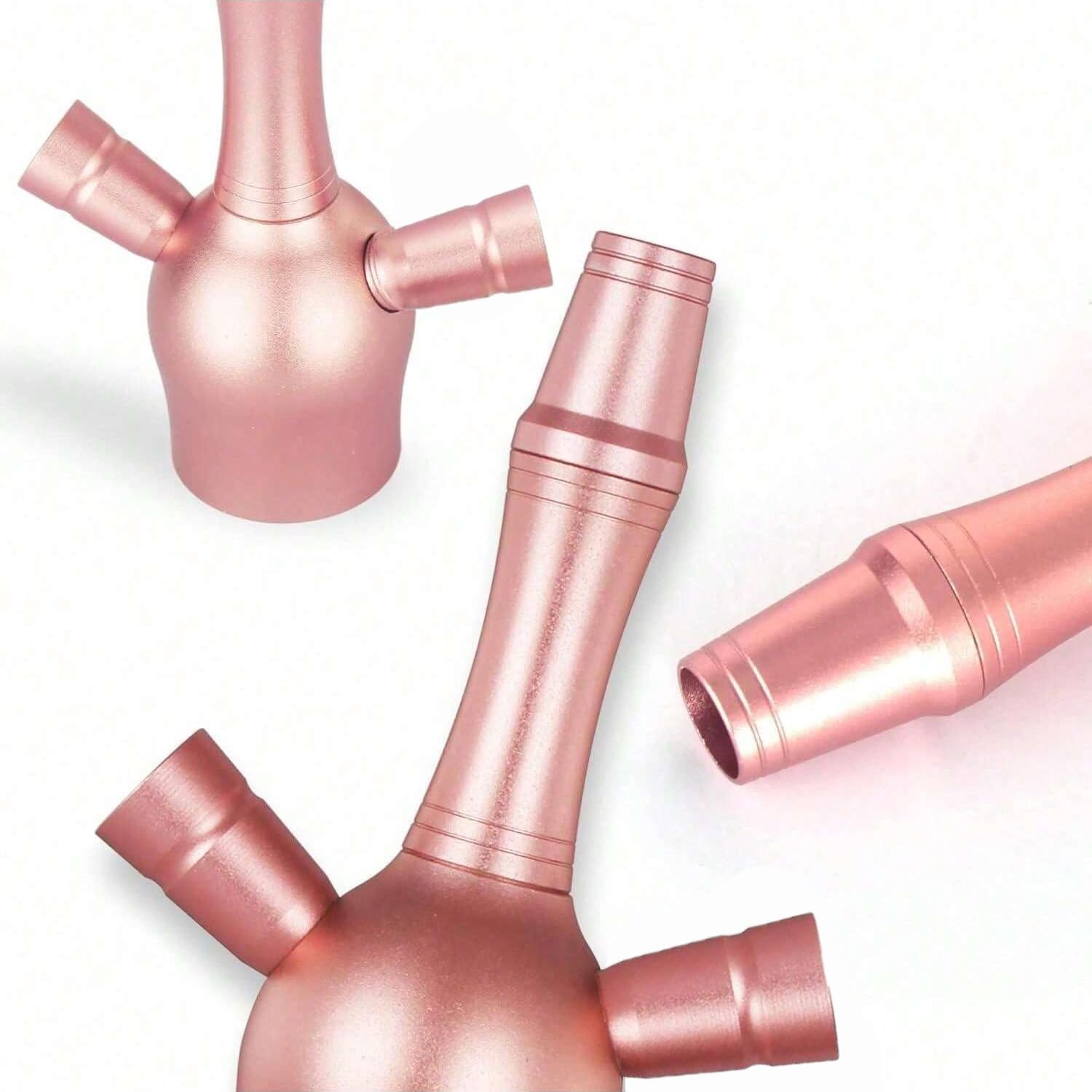 RMAN® Shisha Set Komplett Aluminium 37cm Mini Wasserpfeife mit 2 Schläuche | Deutschland, Tasche, Premium Zubehör, Zange, Kopf Set, Mundstück, Tauchrohr, Diffusor & Acryl Bowl, Glasflasche, Rosa