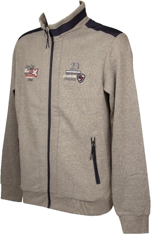 CAMPAGNOLO F.LLI Men's Sweatshirt Winter Open with Zip and Pockets Item 2D8857, U804 Grey, XXL, u804 grey, XXL