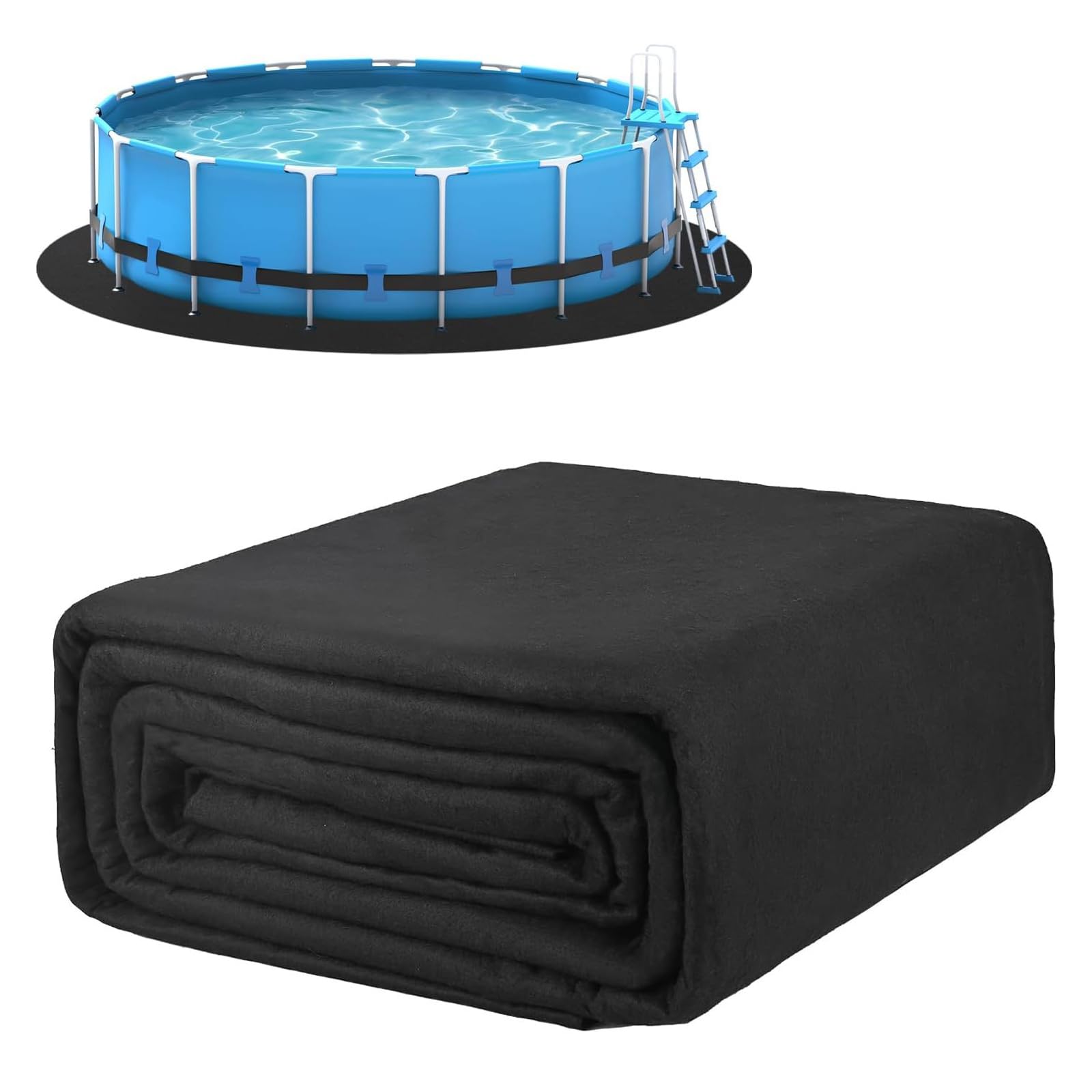 Poolunterlage Rund Ø300cm, Poolmatten & Schutzboden Bodenplane rutschfeste Bodenschutzmatte für Outdoor Aufstellpools Schwimmbecken (3M)