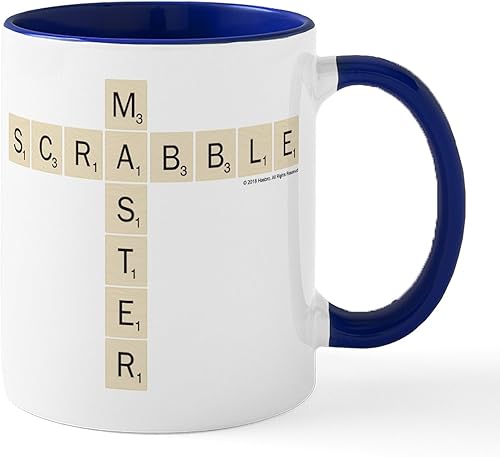 Miniatura 24 de CafePress Scrabble Champion - Taza de café de cerámica (11.0 fl oz) 2-Blanco/Negro Interior - Scrabble Champion,Blanco - Logo,Blanco - Logo