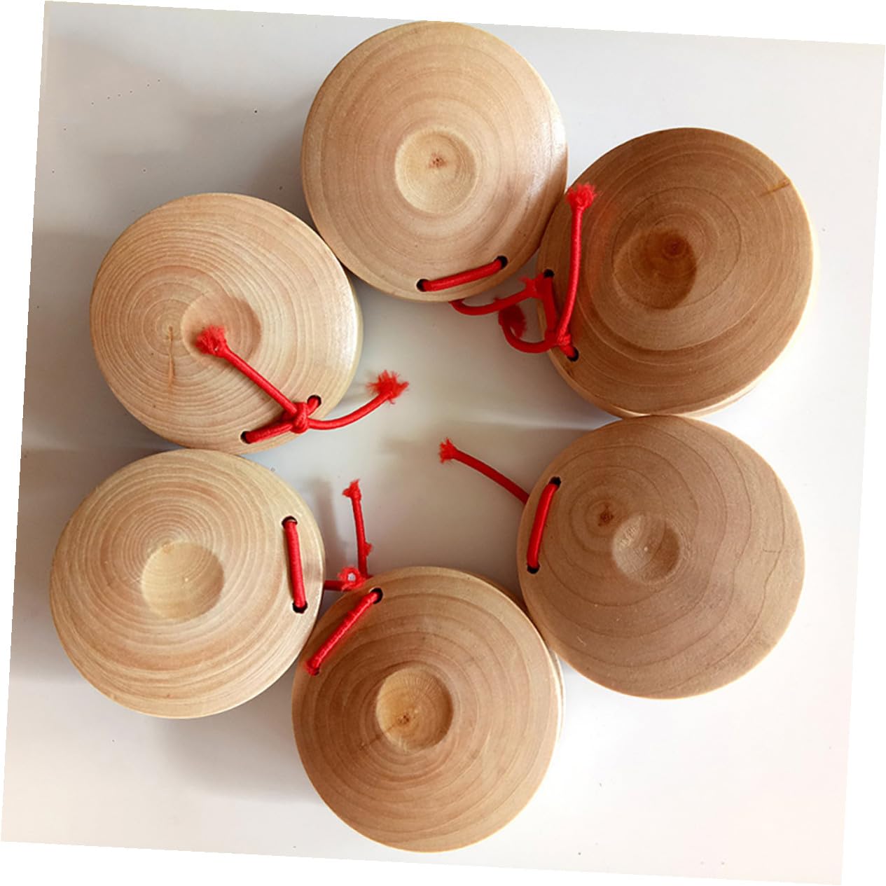 Tamburelli Piccoli per Dita in Legno 12 Pezzi, Facile da Impugnare, Sviluppa Senso del Ritmo, Strumento Musicale per Ragazzo Ragazza a Natale e Capodanno