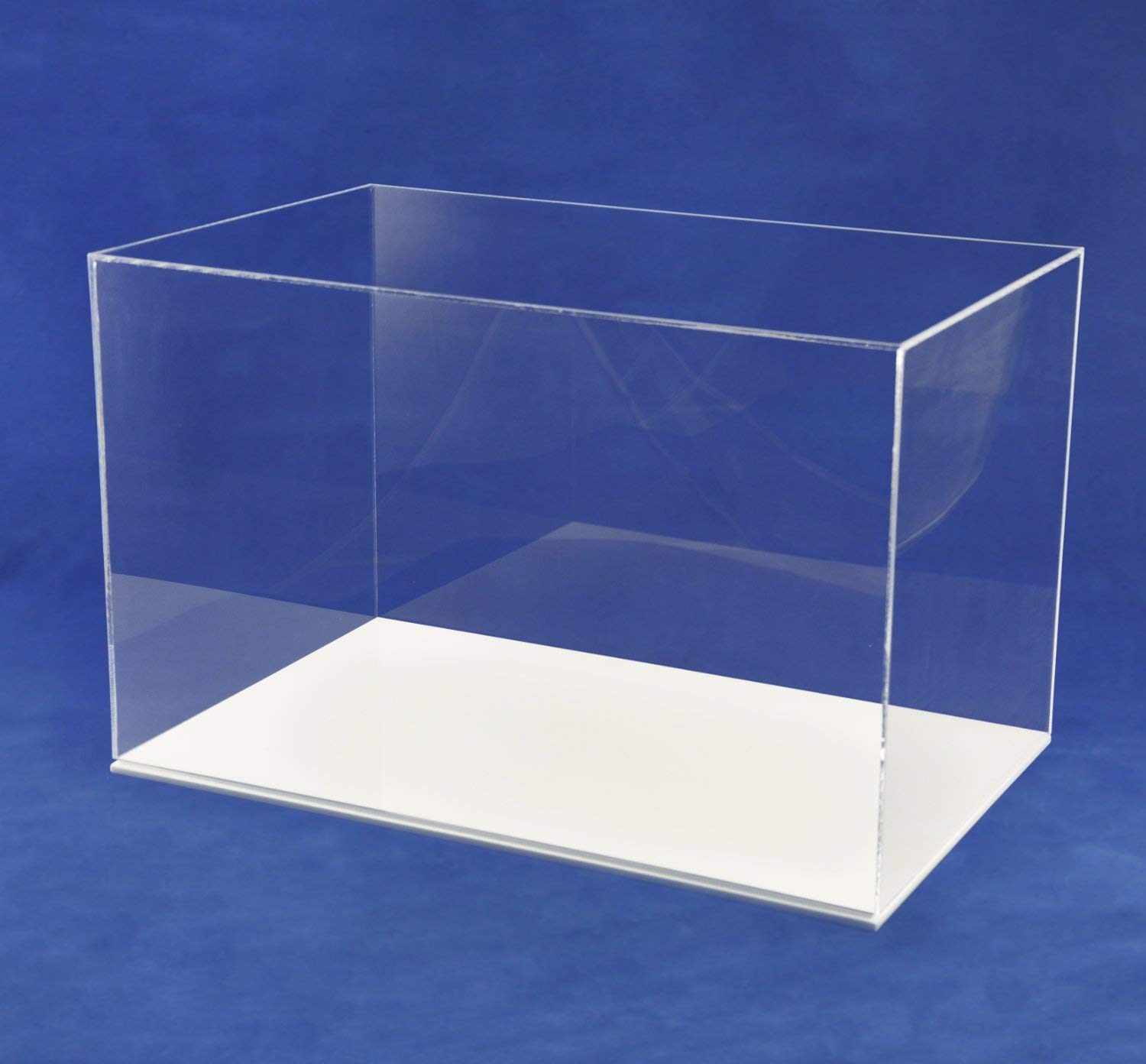 Hansen Vitrine Acryl / Schaukasten / Objektvitrine / Showcase rechteckig, 400x650x200 mm, mit weißem Boden