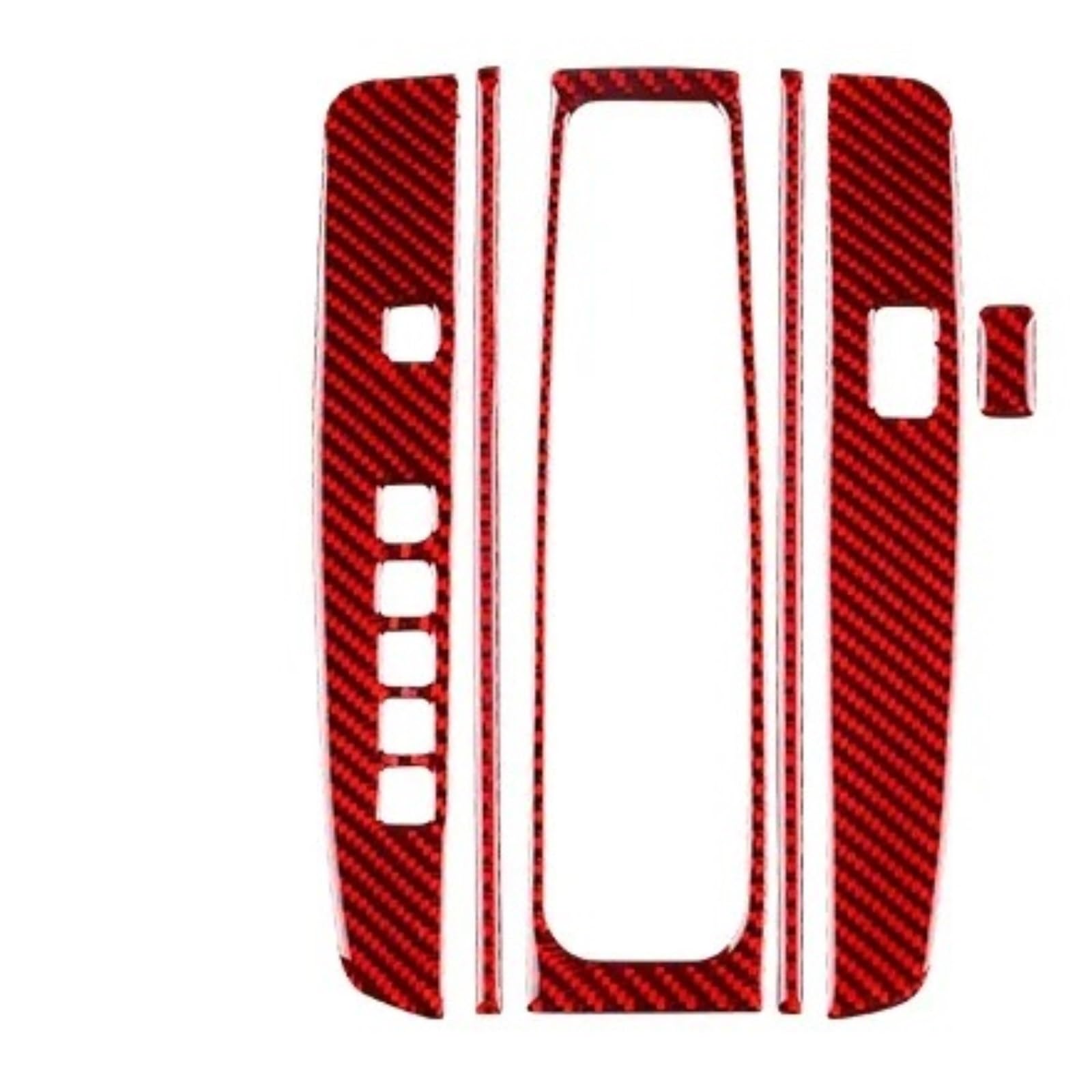 Interior Trim for Accord 9th for Gen 2013 2014 2015 2016 2017 Real Soft Carbon Fiber LHD Car Central Gear Shift Panel Sticker Interior Trim Auto Central Inner(Gear for LHD Red)