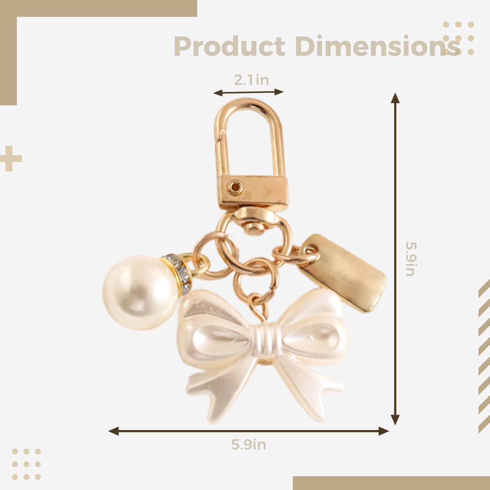 20 Stk. Perlen-Schleifen-Schlüsselanhänger, Schlüsselanhänger in Perlenoptik mit Blumen-Schleife, süßer Taschenanhänger in Goldoptik, für Partygeschenke, Hochzeitsgeschenke
