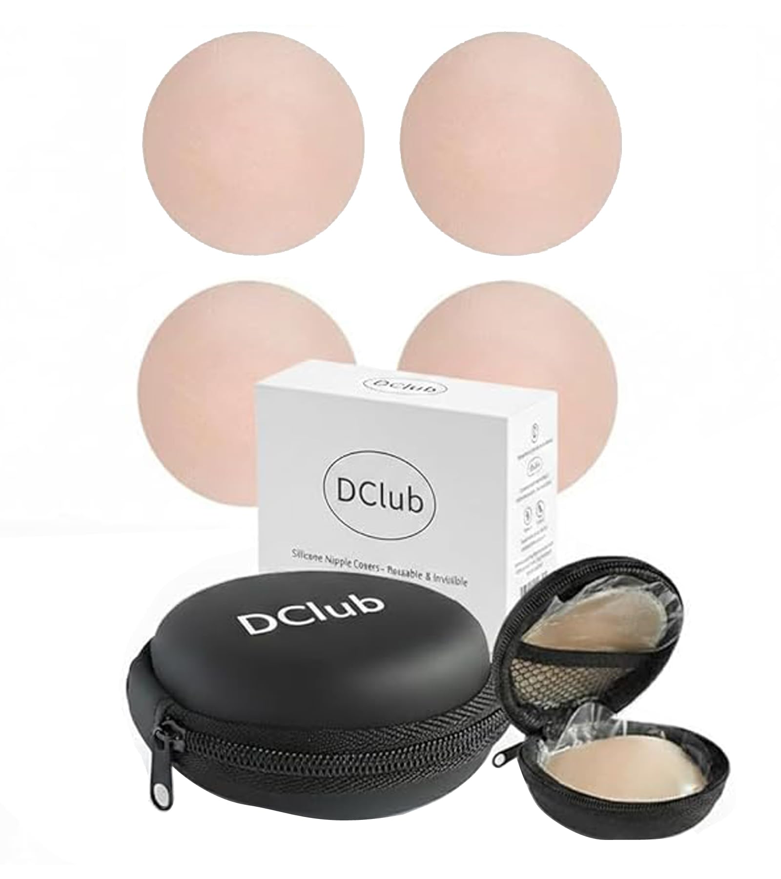 dclub Nipple Covers Reusable Comfortable & Natural, Invisible, Adhesive Silicone Pasties for Women.-picture-10