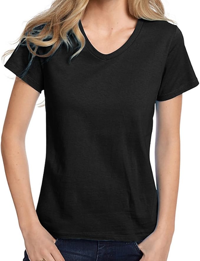 Hanes Womens T-Shirt - V-Neck - Relaxed 