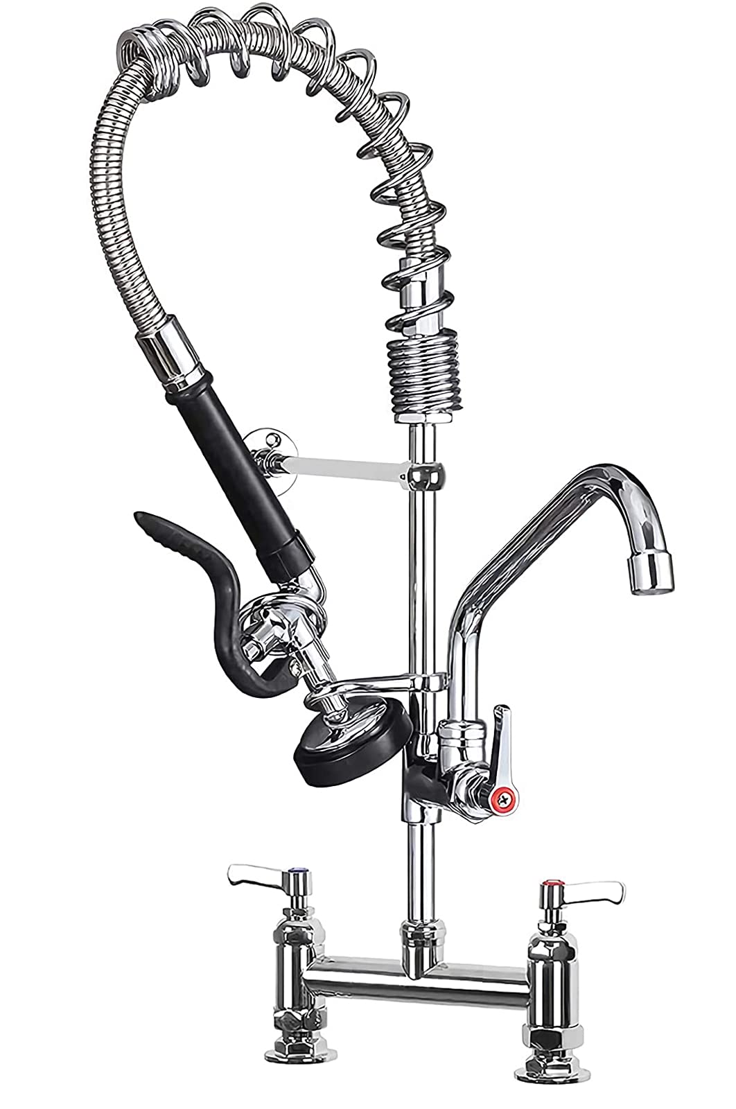 Buy Commercial Kitchen Taps 7" Center Twin Pedestal Sink Mixer Tap add