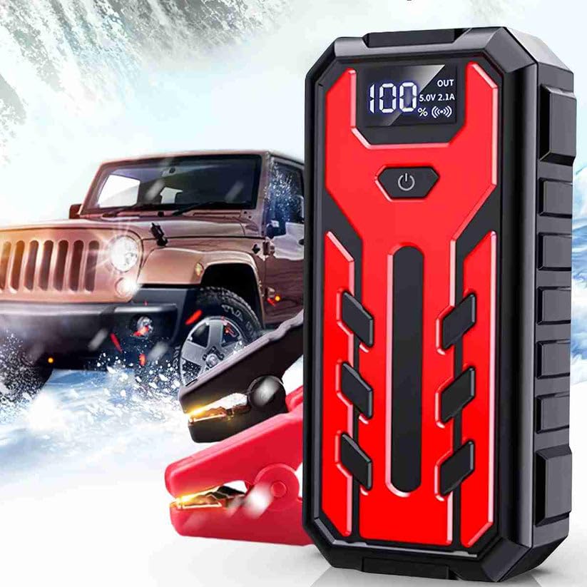 Arrancador de Baterías para Coche 15000mAh, Arrancador 12V para Motores Gasolina 5.0L y Diésel 2.5L, 400A Pico, Power Bank con Linterna LED y 8 Sistemas de Protección