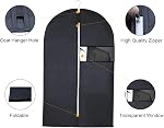5 Pack Garment Bags for Hanging Clothes, 40 Inch Suit Bags with Zipper and Clear Window for Travel and Clothes Storage, Breathable Garment Covers for Suits Coats Uniforms Shirts