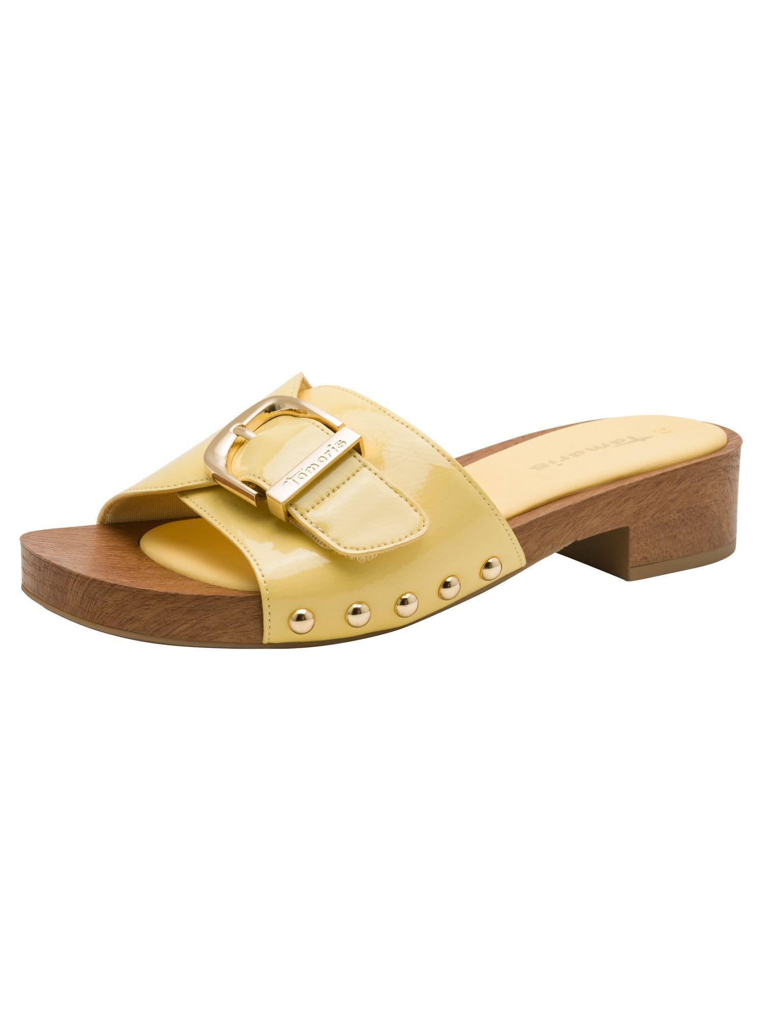 Tamaris Women's mule with wedge heel yellow 7.5 UK
