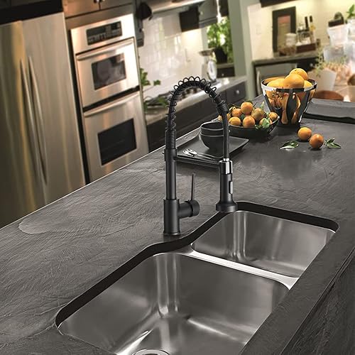 Miniatura 7 de OwOFAN - Grifos de cocina con rociador de latón sólido con níquel de cepillado industrial de una sola manija grifo para granja campamento lavandería