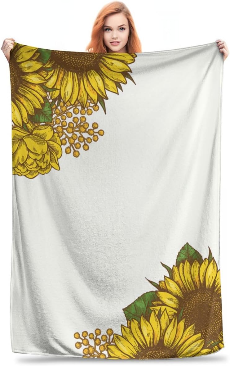 Vintage Sunflowers Blanket Soft and Warm Decorative Throw Blankets for Home Decor Tapestry Bed,40"X50" Style08