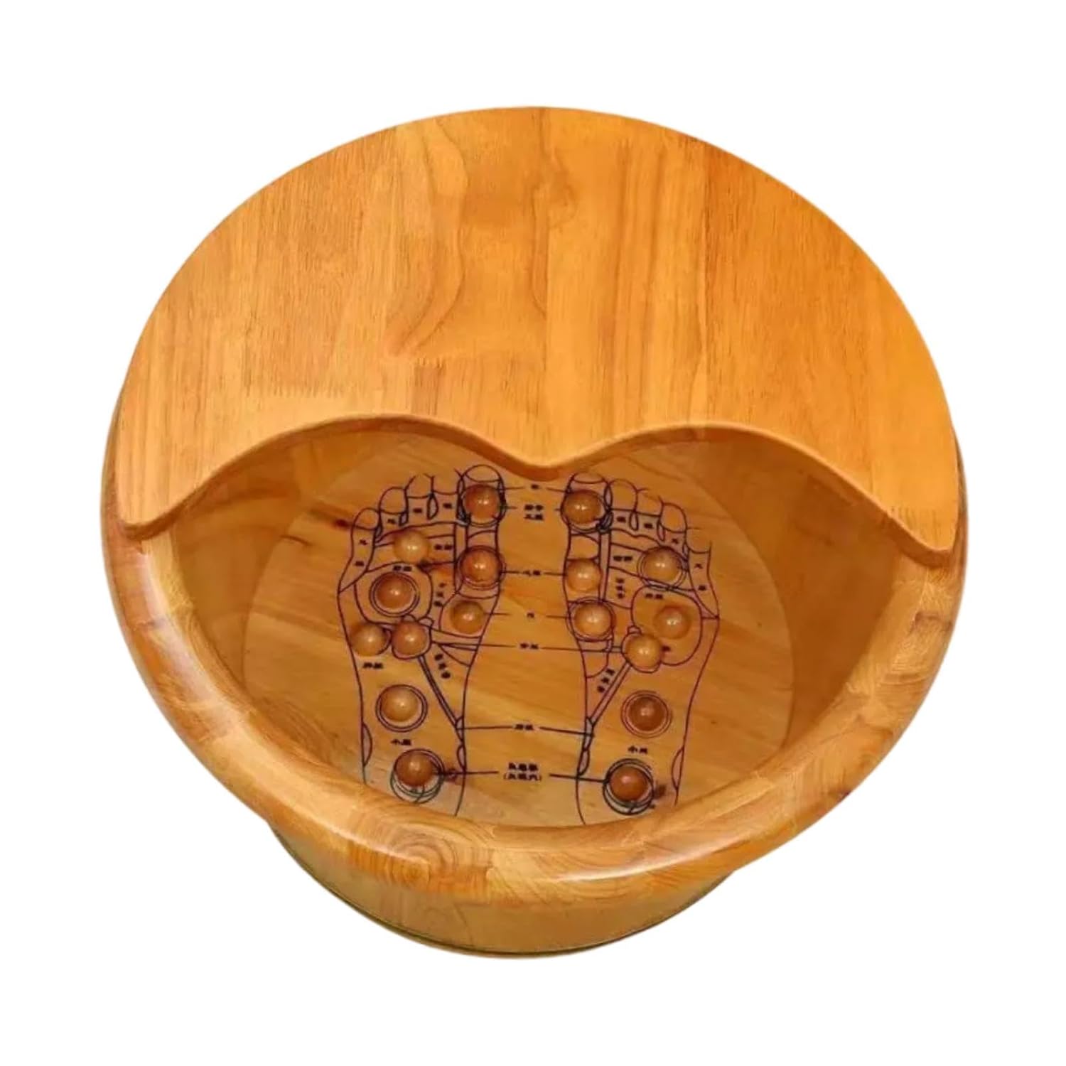 Wood Foot Bath Tub Wooden Household Sauna Foot Tub with Lid Deep Barrel