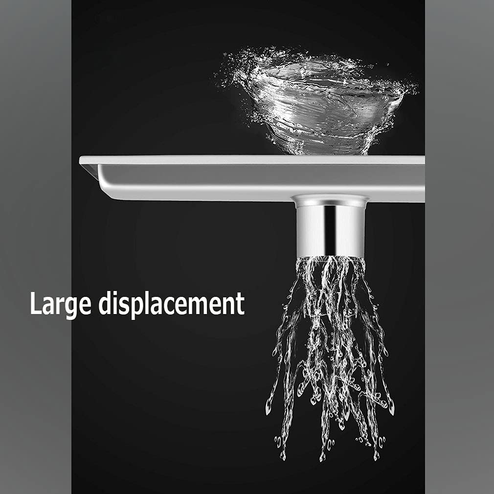 Edelstahl Duschrinne Bodenablauf 20-100cm kann auswählen Duschablauf Klassisches Geruchsverschluß Badablauf extra flach Ablaufdeckel für Badezimmer, WC, Garten, Outdoor (100cm)
