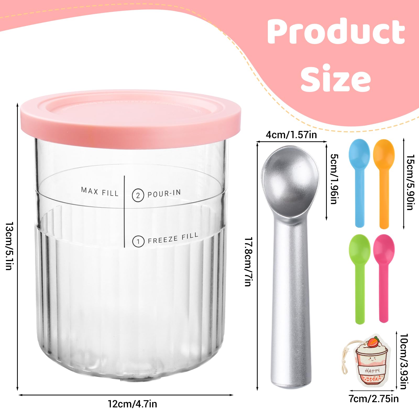 4 Contenitori Per Gelato Per Ninja Creami Deluxe NC501 NC500 | Vaschette Con Coperchio Anti-perdite, Senza BPA