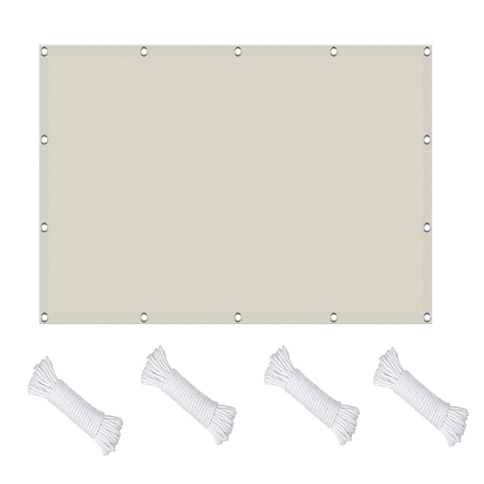 GLDYTVF 300x300 cm Sun Protection Awning - Weatherproof Shade Net for Outdoor Use No Drilling Required Ideal for Gardens Balconies Patios - Cream Color
