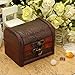 Small Vintage Jewelry Treasure Lock Storage Handmade Wooden Jewelry Case Box Random Color