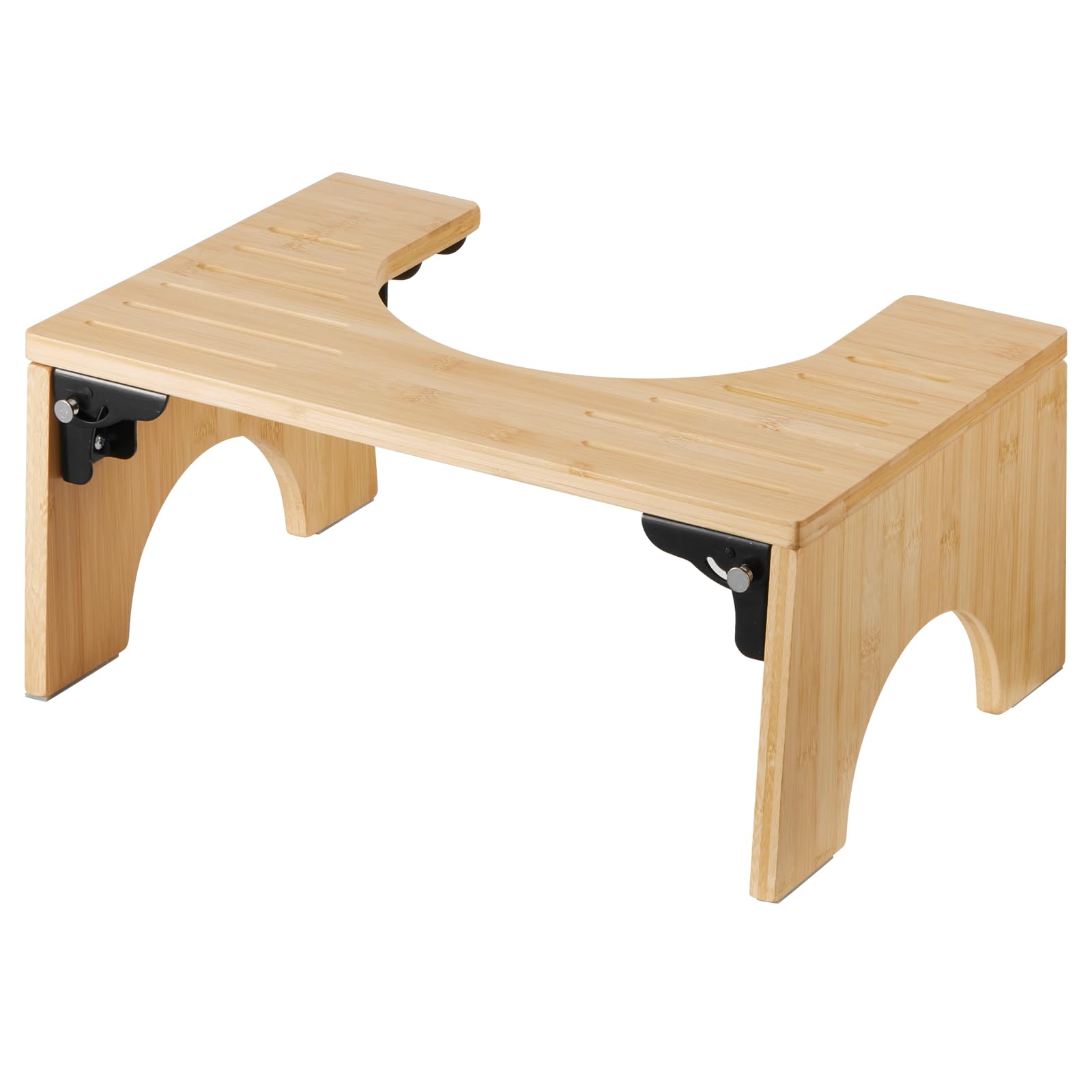 Folding Toilet Stool Poop Stool for Adults, Step Stool,Poop Stool for Bathroom, Waterproof and Non Slip Squat Stool Adult Bamboo Toilet Stool (7.3" H)