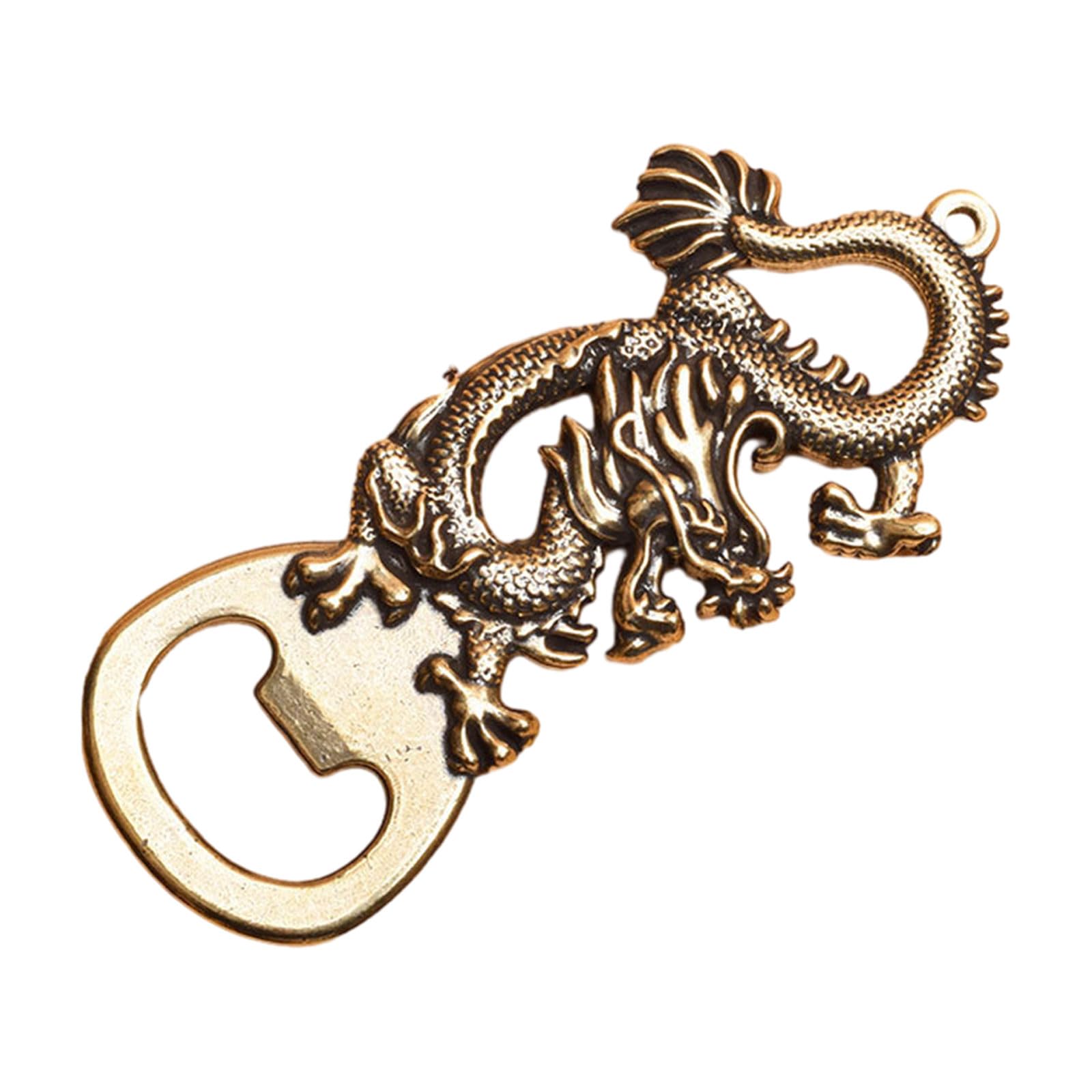yanwuwa Chinese Dragon Wine Bottle Opener Keyring Kitchen Tool Party Accessories Gadget for 2024 Spring Festival Decor Creative Keychain