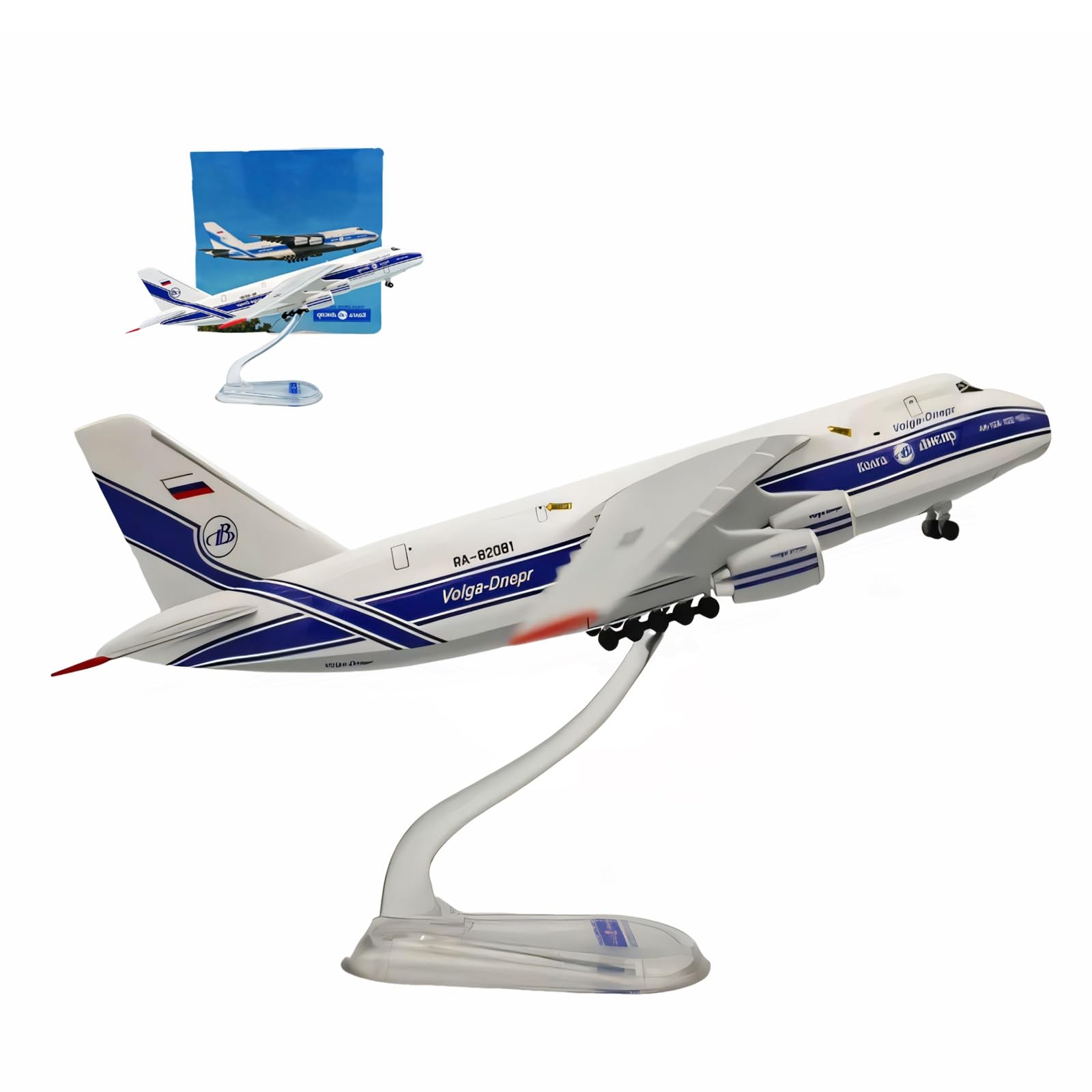 Modello aereo trasporto russo An-124 in scala 1:400 Aereo statico lega pressofusa ad alta precisione con espositore, perfetto for gli appassionati di aviazione Collezionisti di modelli