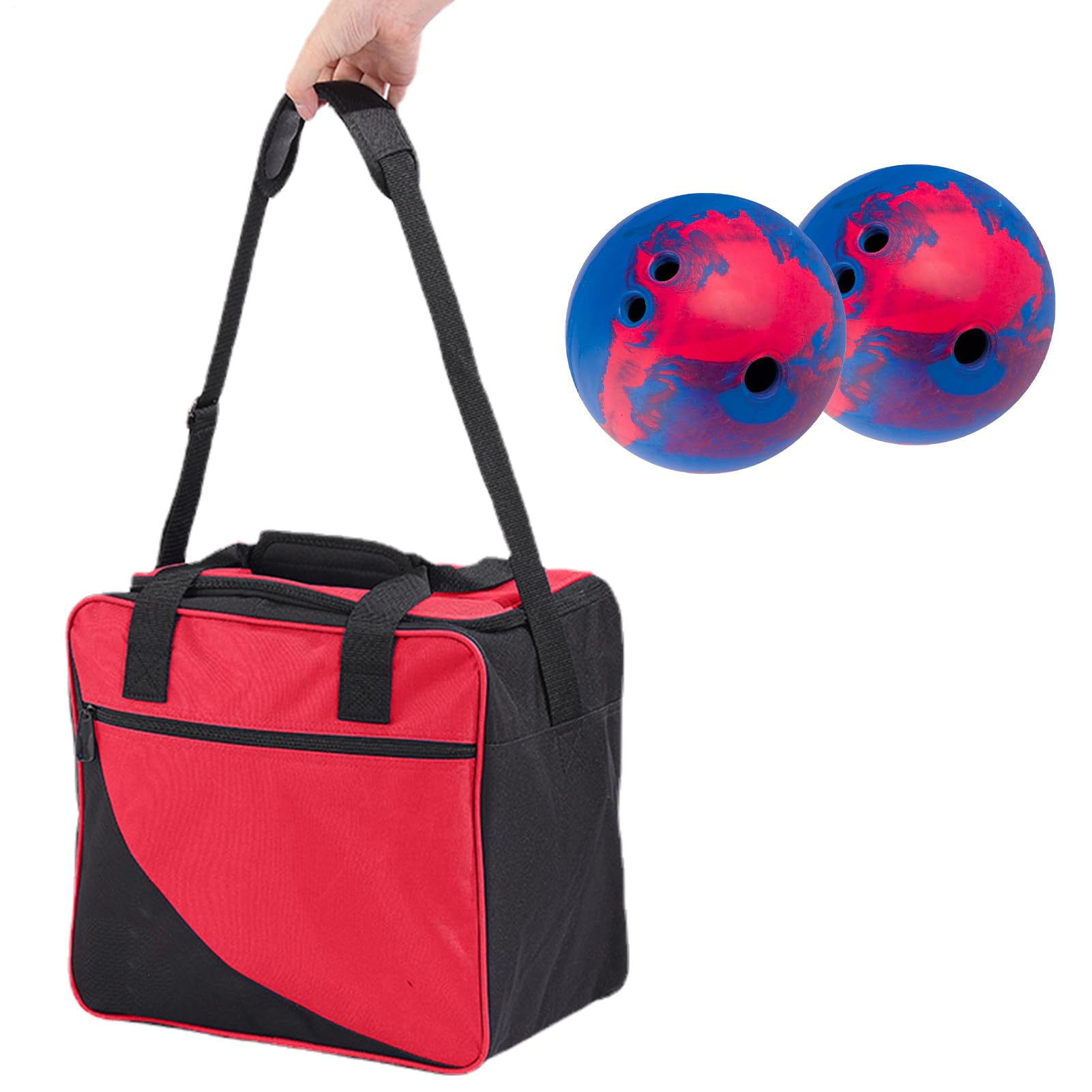 Genérico Sacs pour boules de bowling en tissu Oxford avec bandoulière pour ranger tout votre matériel de bowling, y compris 1 boule 10 chaussures (jusqu'à la taille 15 hommes) et serviettes