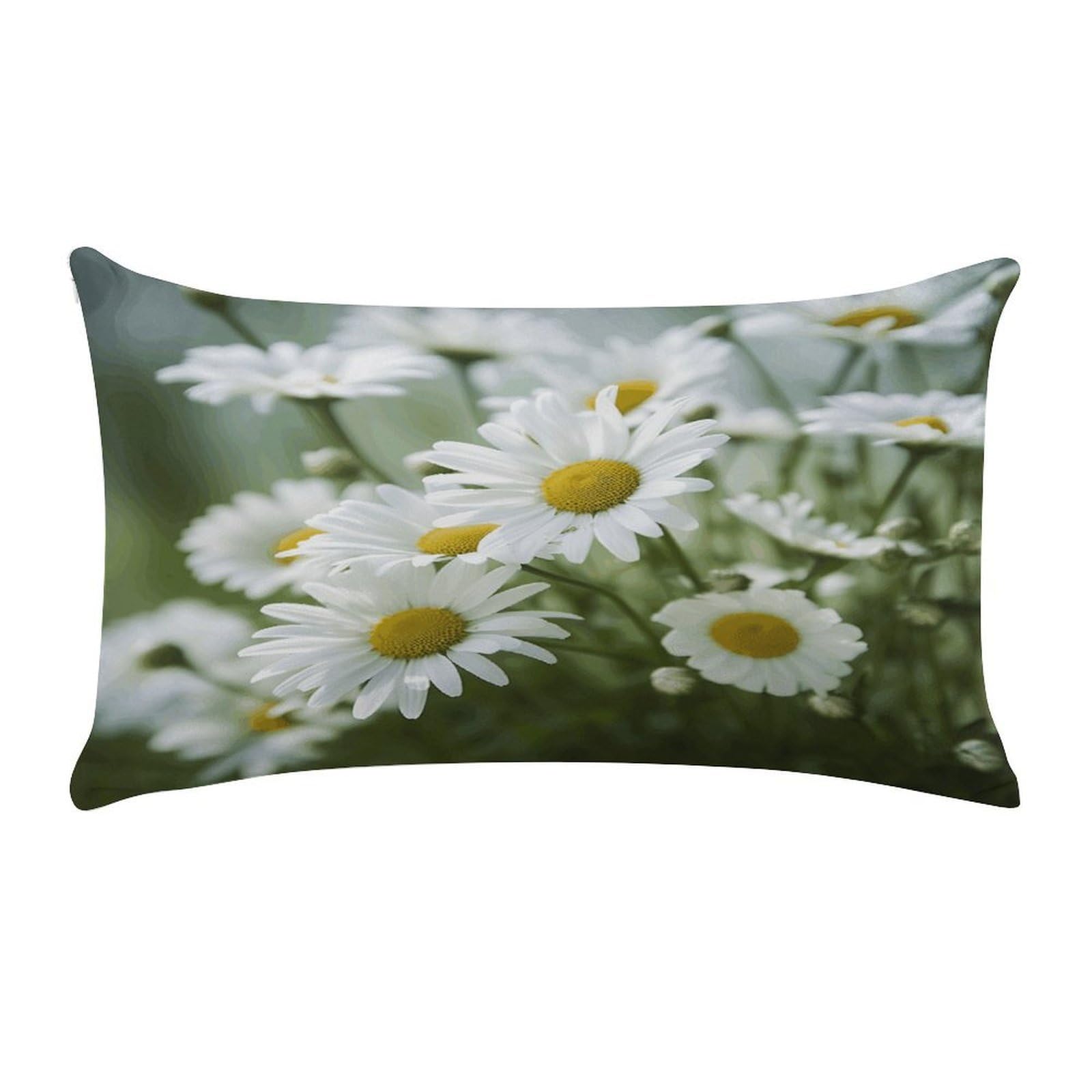 Daisies Flower Pillow Cover Super Soft Pillowcase Luxury Cozy Fuzzy Velvet Pillow Shams Breathable Standard Pillow Cases with Zipper Wrinkle-Free Pillow Cover 12 "×20 "