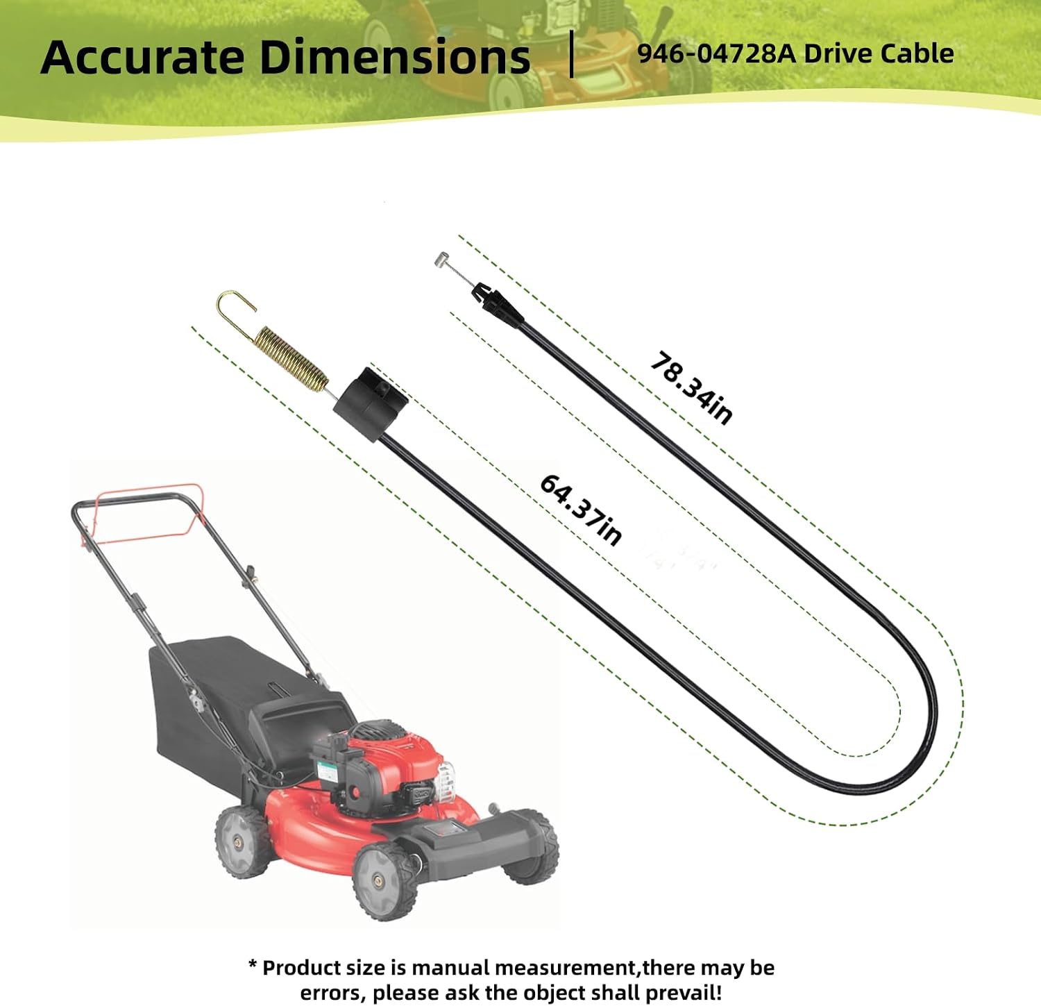 946-04728A 746-04728 Drive Cable Compatible with Troy-Bilt TB200 TB210