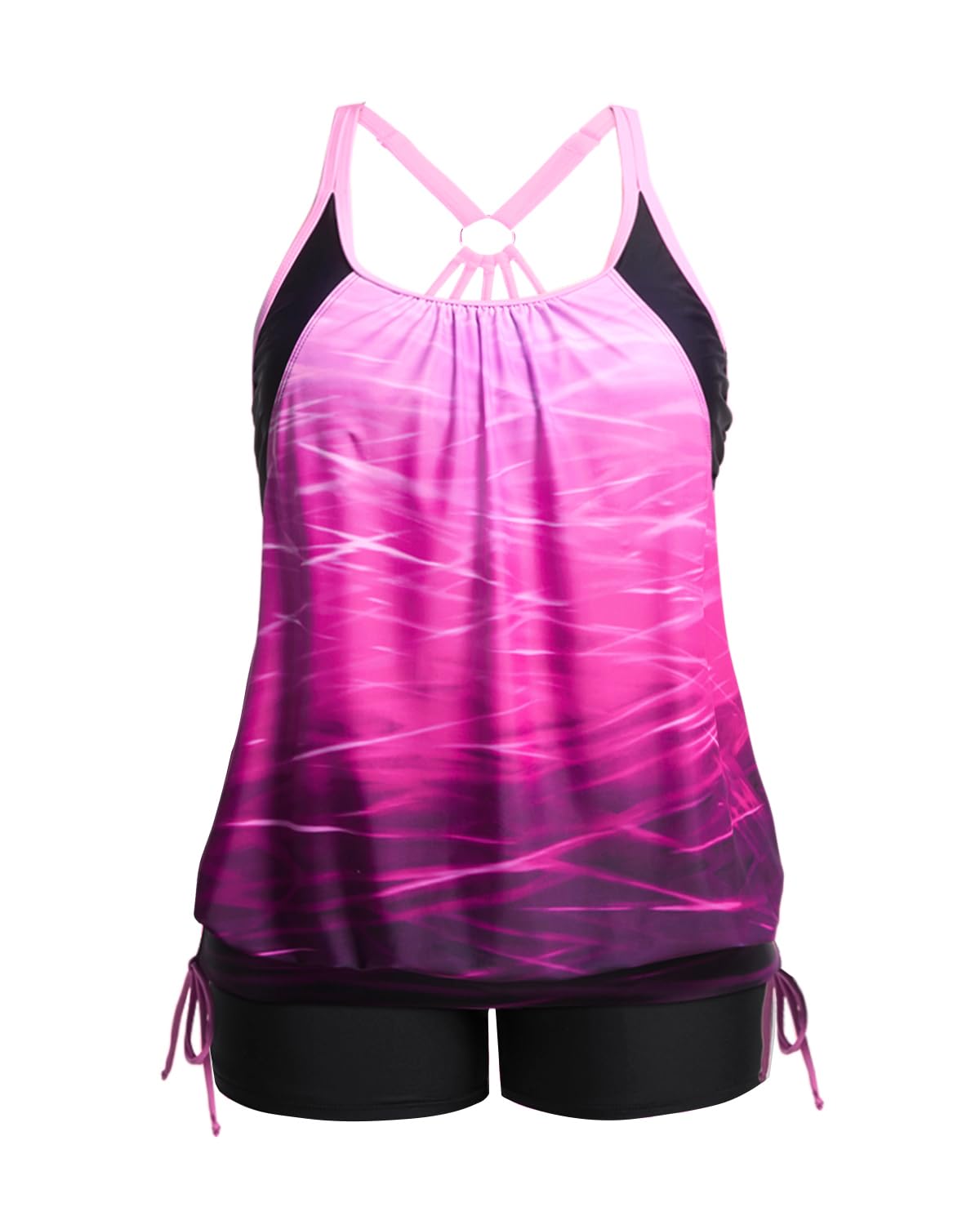 Holipick Womens Plus Size Tankini with Shorts Two Piece Swimsuits