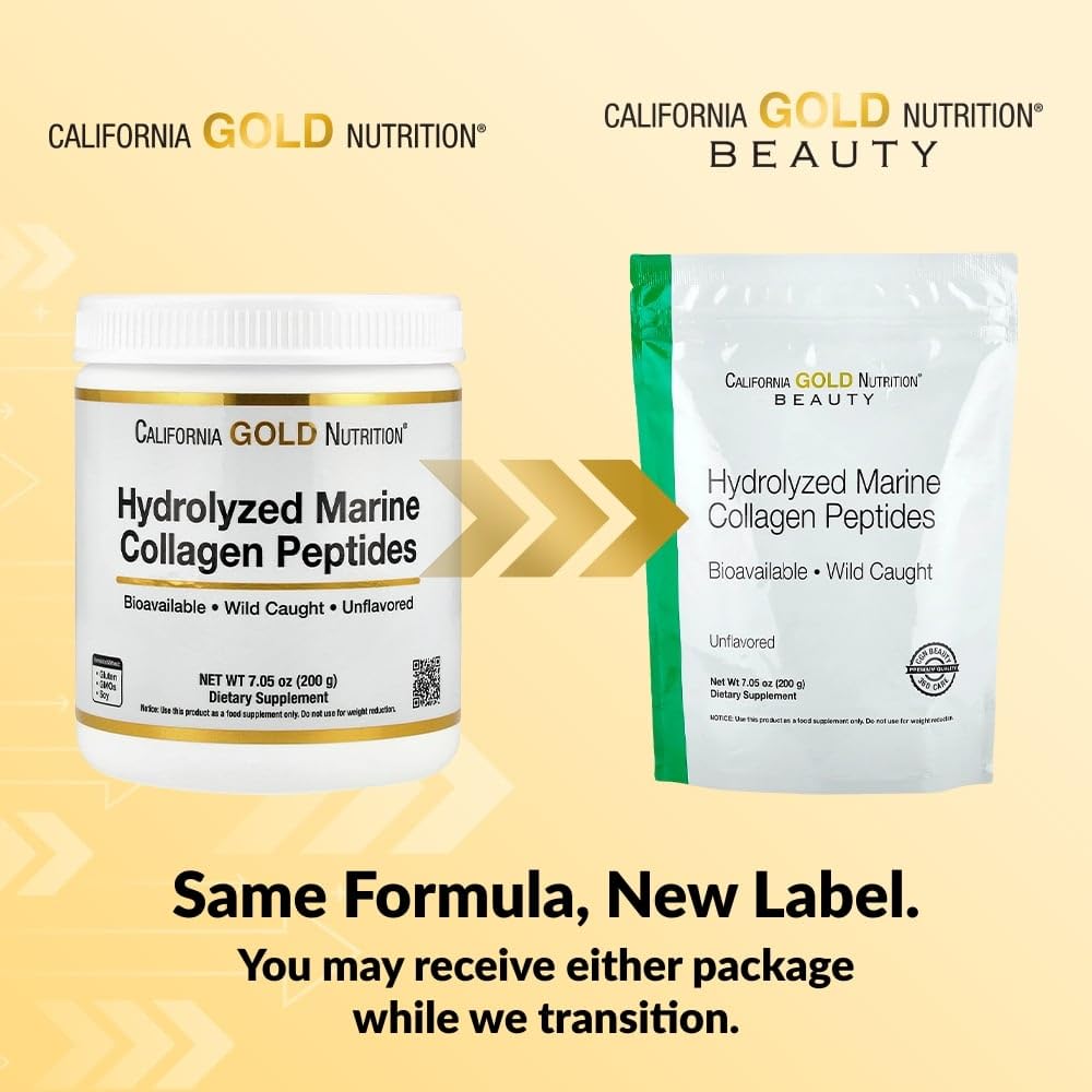 Peptides de collagène marin hydrolysés, non aromatisés, 200 g, California Gold Nutrition