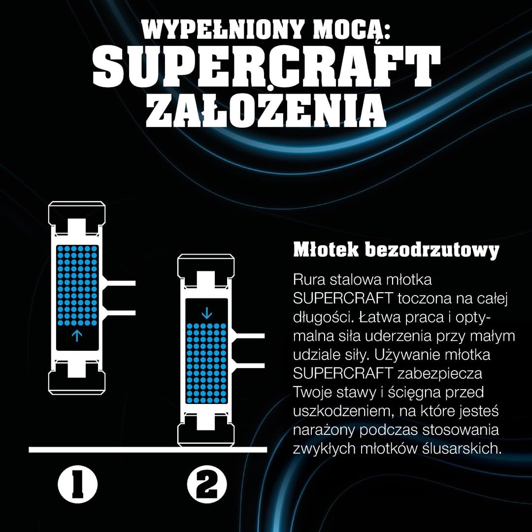 Schel, z tłumiącym drgania, ergonomicznie ukształtowanym i lakierowanym trzonkiem hikorowym | D=80 mm/waga = 3600 g | 3366.0S3