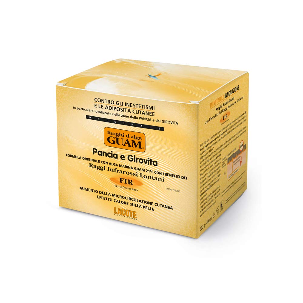 Guam, Algenfango Guam FIR Bauch und Taille, für Hautmikrozirkulation mit den Vorteilen der fernen Infrarotstrahlen, Aktive Wärme auf der Haut, Made in Italy, 500 ml Packung