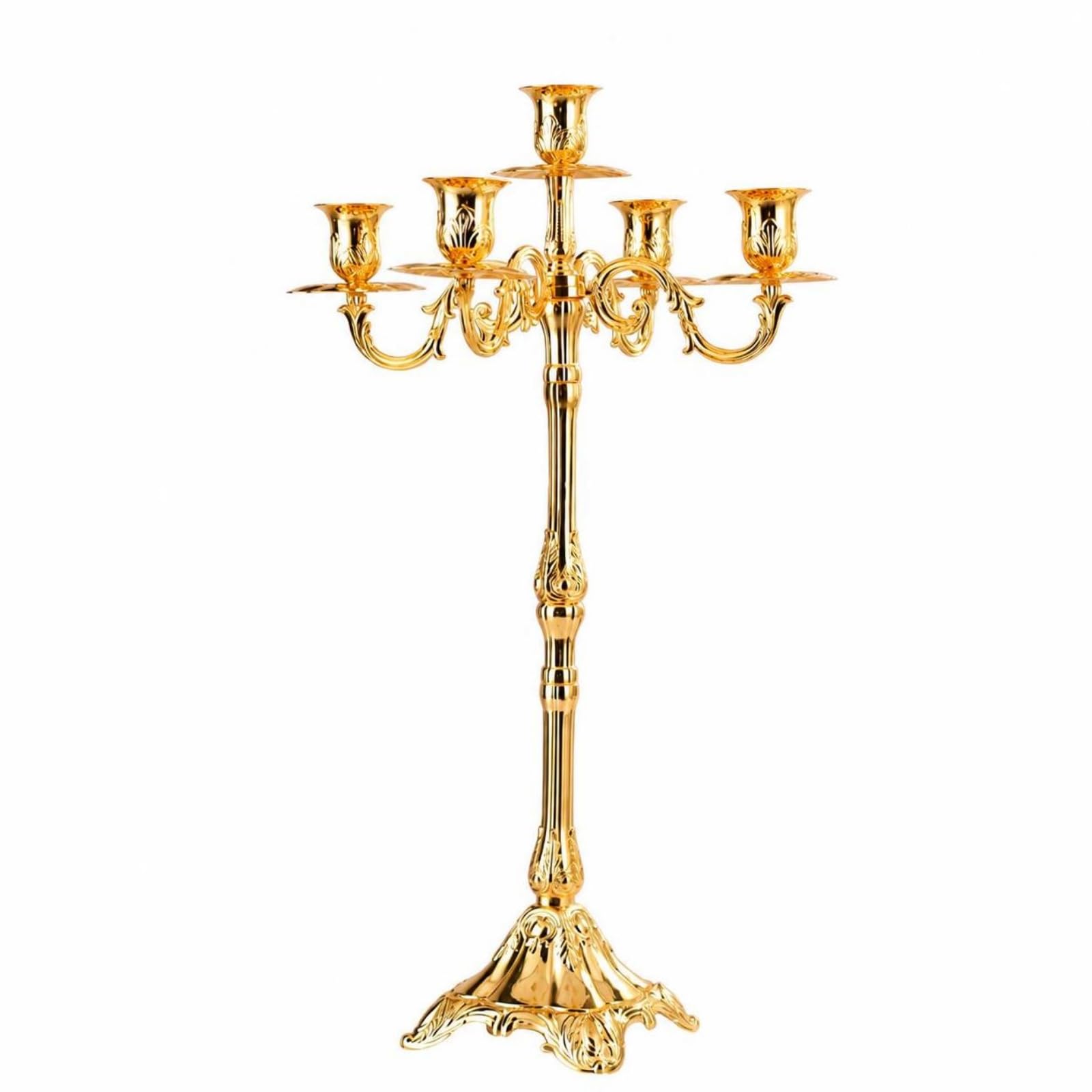 Candelabro a Cinque Braccia, Oro, 65 Cm