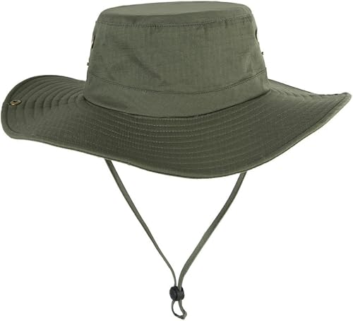 Miniatura 1 de Sombrero de pesca Sun Boonie de ala ancha para exteriores con protección UV de verano con cordón de barbilla lateral