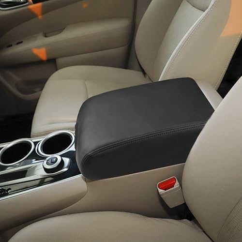 Miniatura 8 de INTGET Funda para reposabrazos de consola central para Nissan Pathfinder, accesorios 2013-2020 2021 2019 2018 2017 2016 2015 2014 de cuero de fibra