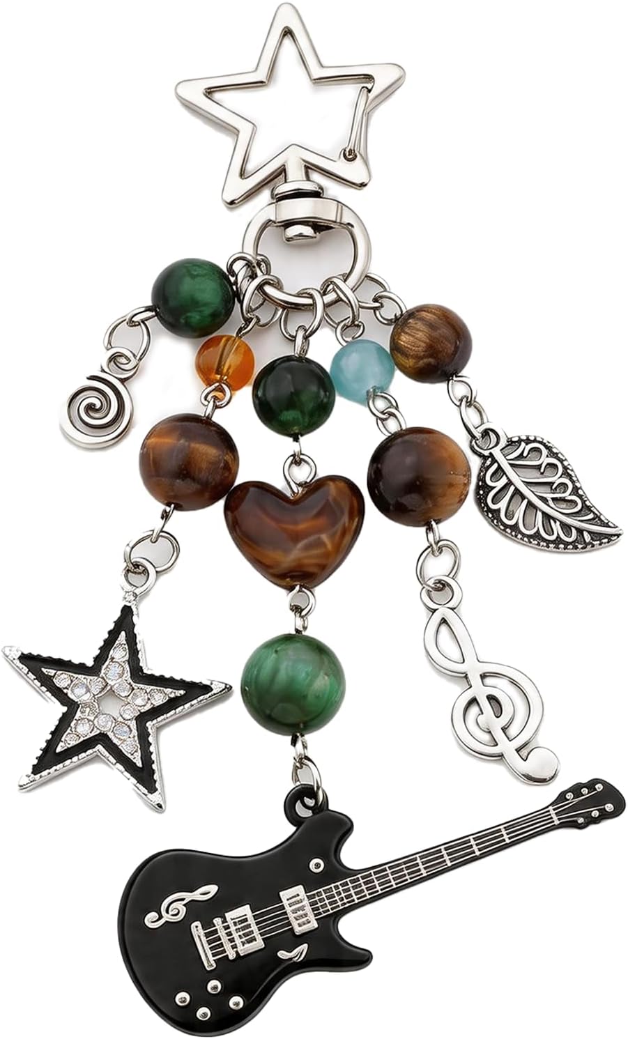 Y2K Bag Charms Keychain - Boho Purse Charm Beaded Car Key Chain