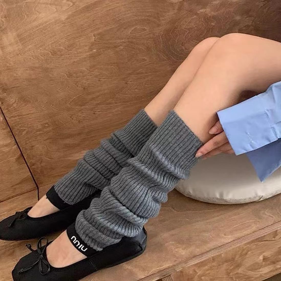 Winter Leg Warmers Warm Wool Knitted Long Boot Cuffs Topper Socks for Women