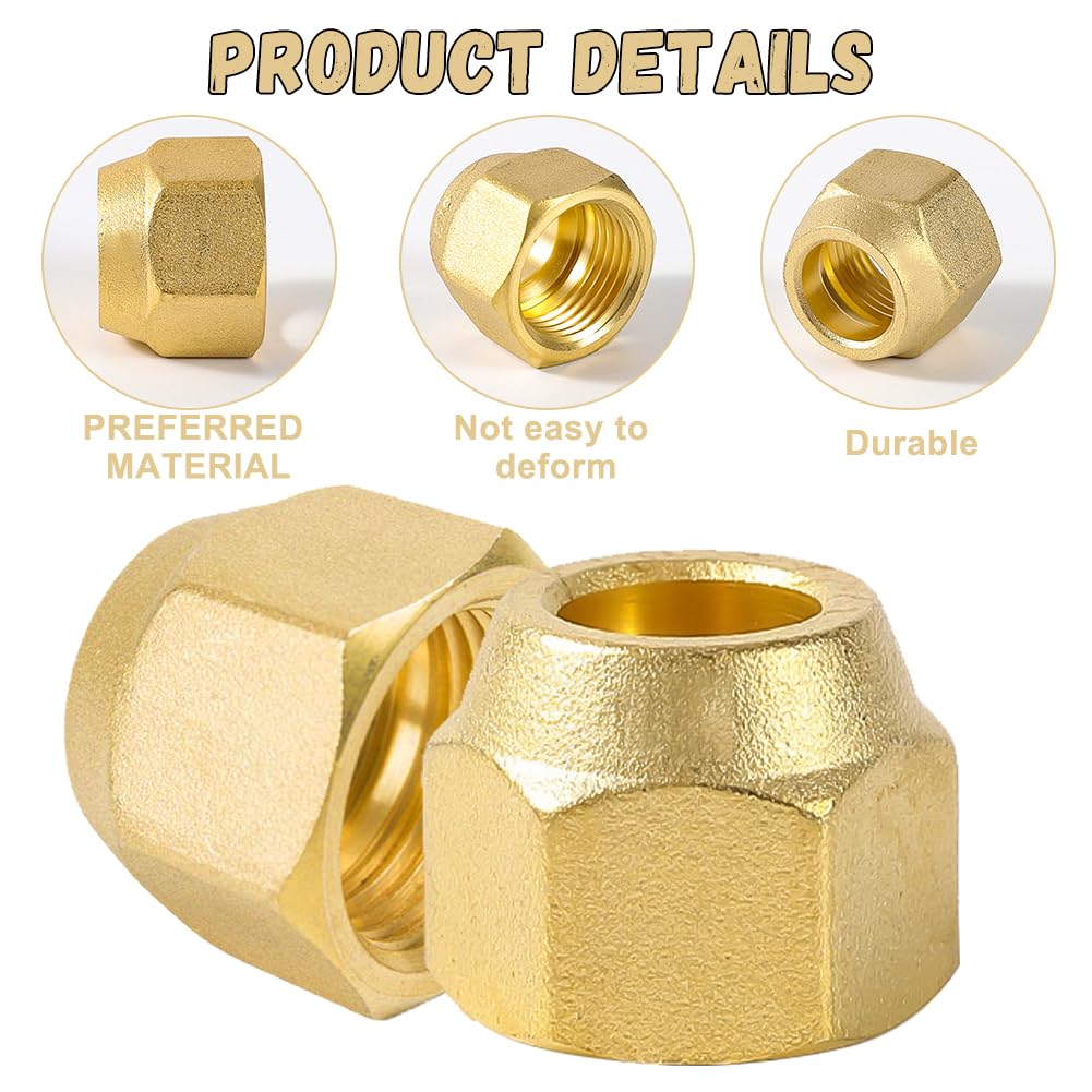 2 dadi filettati da 5/8 pollici per tubi refrigeranti da 5/8" per condizionatori d'aria da 5/8", tubo per il montaggio di condizionatori d'aria split
