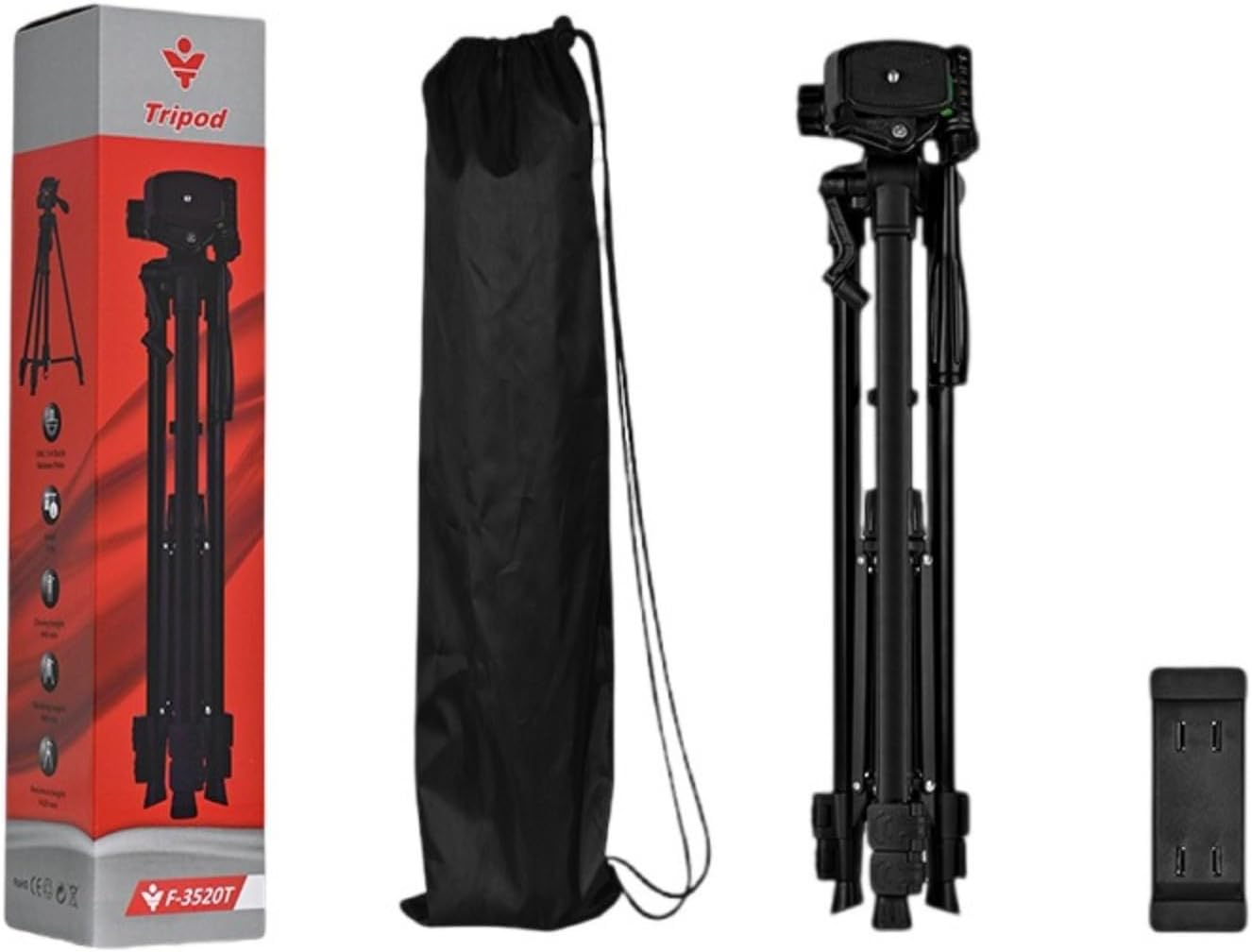 Mobile Phone Shooting Stand Metal Tripod, Equipped with 3D Gimbal and Quick Release Board, Portable Anti Shake Camera Stand, Suitable for Live Streaming/Photography/Recording
