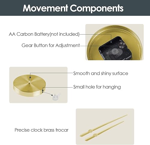 Miniatura 4 de FERRISA Reloj de pared sin marco, 3 en 1, reloj de pared grande 3D sin marco de 47 pulgadas, reloj de pared 3D DIY para sala de estar, dormitorio,