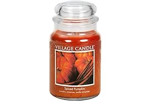 Village Candle Spiced Pumpkin Large Apothecary Jar, Scented Candle